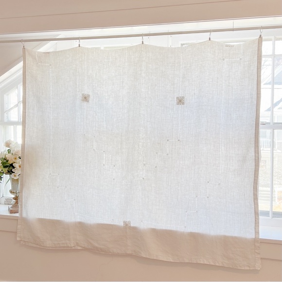 Antique Reticella Lace Linen Tablecloth with Matching Napkins Banquet Size - Picture 1 of 7